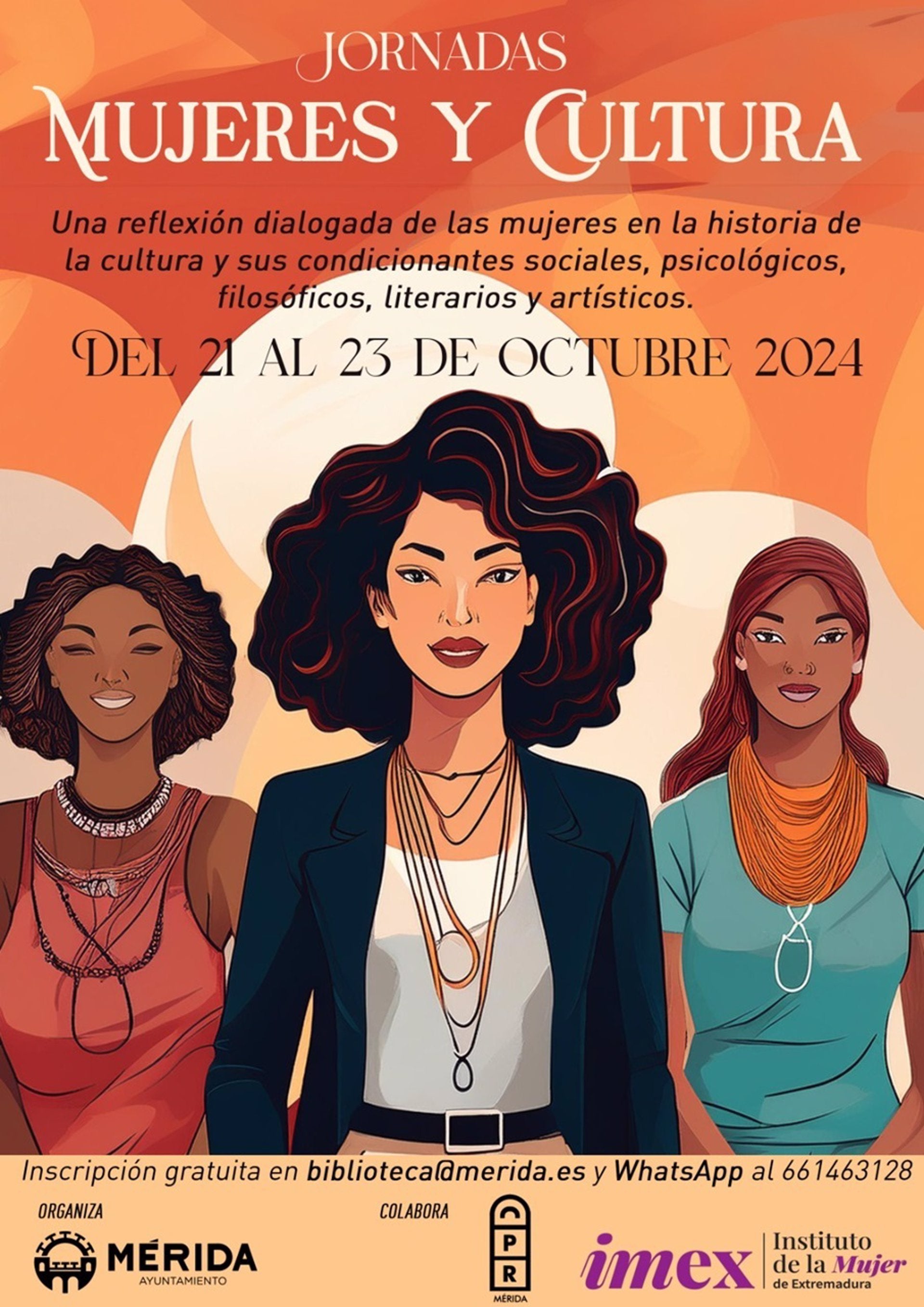 El papel de las mujeres en la historia de la cultura se abordará en unas jornadas del 21 al 23 de octubre en Mérida El papel de las mujeres en la historia de la cultura se abordará en unas jornadas del 21 al 23 de octubre en Mérida