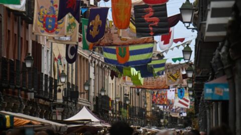 Calle Mayor de Alcal&aacute; de Henares durante el Mercado Cervantino 2024