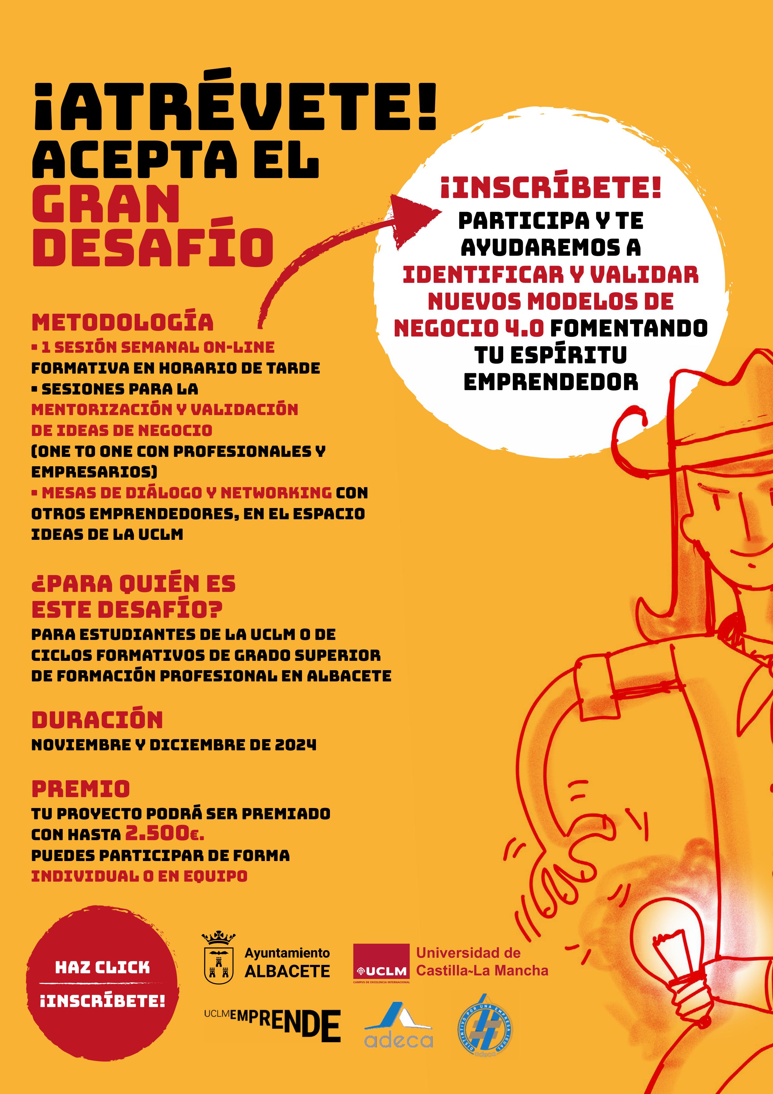 Abierto el plazo para apuntarse al “Gran Desafío. Por una empresa igual” de UCLM, ADECA y Ayuntamiento Abierto el plazo para apuntarse al “Gran Desafío. Por una empresa igual” de UCLM, ADECA y Ayuntamiento