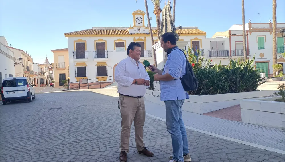 La Plaza de España de Villarrasa, durante la emisión del programa. La Plaza de España de Villarrasa, durante la emisión del programa.