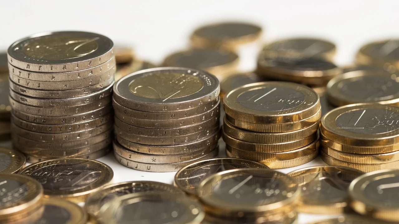 Monedas de euro amontonadas