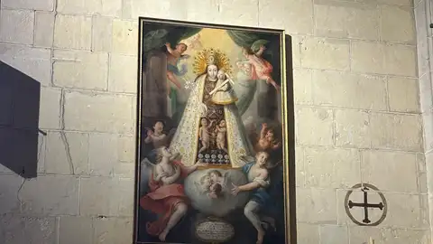 Cuadro restaurado de la Virgen de los Desamparados en la basílica de Santa María Elche. Cuadro restaurado de la Virgen de los Desamparados en la basílica de Santa María Elche.