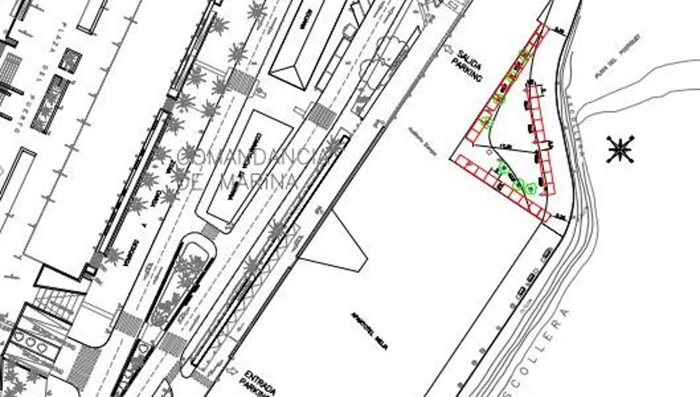 Zona propuesta por el ayuntamiento junto al Meliá Zona propuesta por el ayuntamiento junto al Meliá