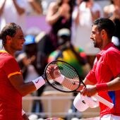 Rafa Nadal y Novak Djokovic en julio de 2024 