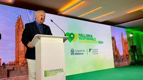 El conseller de Turismo del Consell de Mallorca, Jos&eacute; Marcial Rodr&iacute;guez, interviene en la III Cumbre de Destinos Sostenibles organizada por el Consell de Mallorca y ONU Turismo