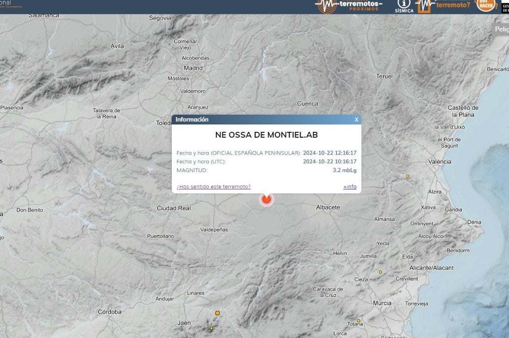 Ossa de Montiel registra un terremoto de magnitud 3.2 Ossa de Montiel registra un terremoto de magnitud 3.2