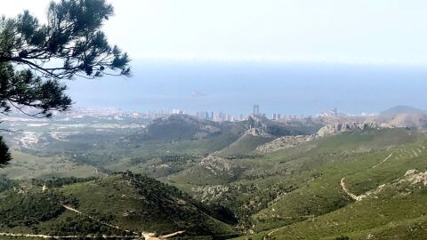 Benidorm visto desde el monte Ponoig en Polop de la Marina