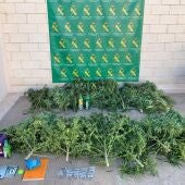 Marihuana y otros objetos incautados por la Guardia Civil