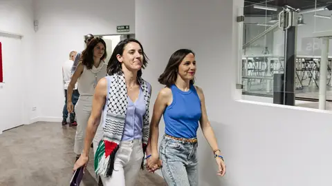 Irene Montero, obligada a quitarse el pañuelo palestino antes de hablar en el Parlamento Europeo Irene Montero, obligada a quitarse el pañuelo palestino antes de hablar en el Parlamento Europeo