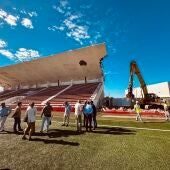 Instantes de la actuación realizada en el estadio