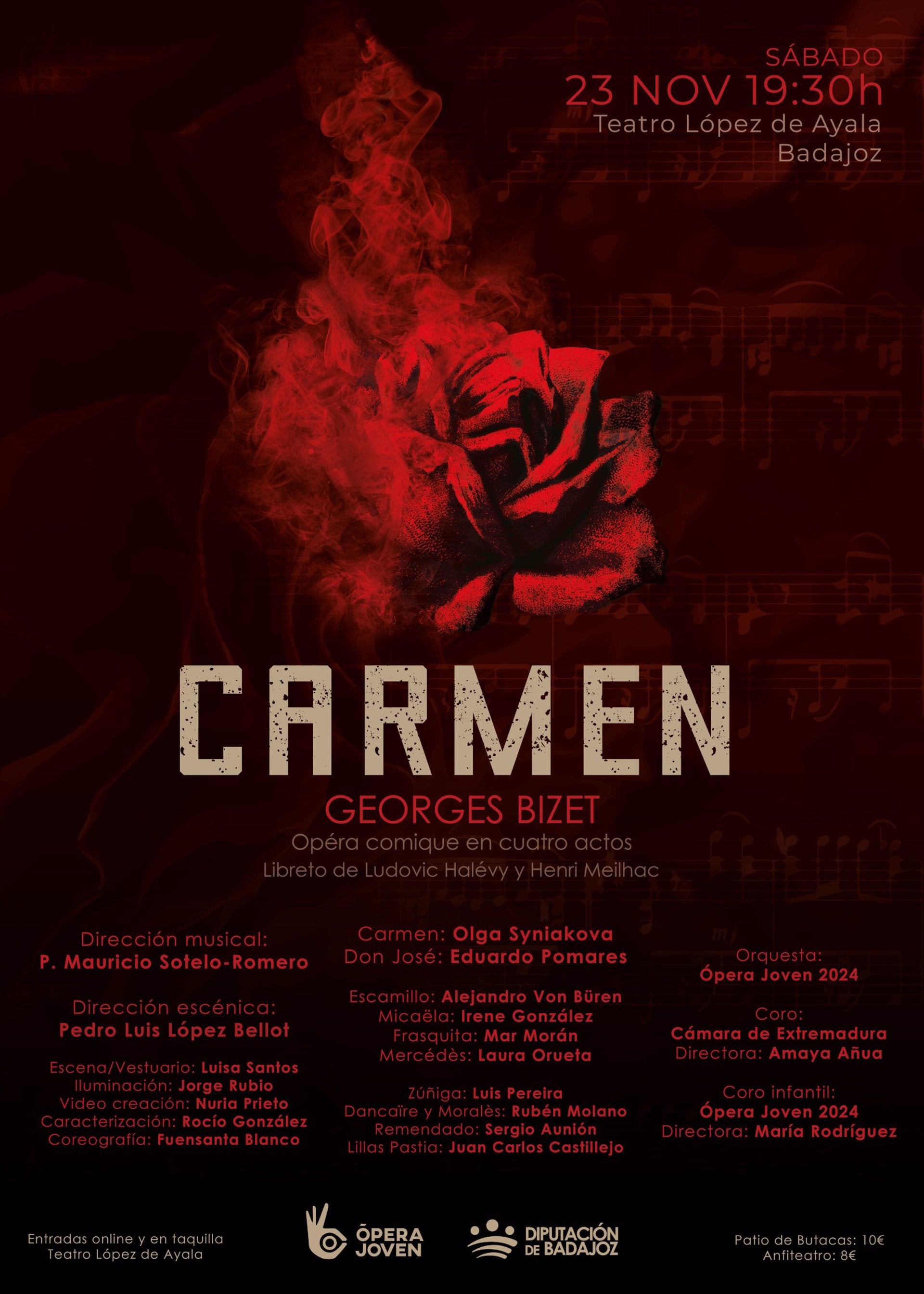 El programa Ópera Joven de la diputación pacense llevará 'Carmen' hasta Badajoz y Villafranca de los Barros El programa Ópera Joven de la diputación pacense llevará 'Carmen' hasta Badajoz y Villafranca de los Barros