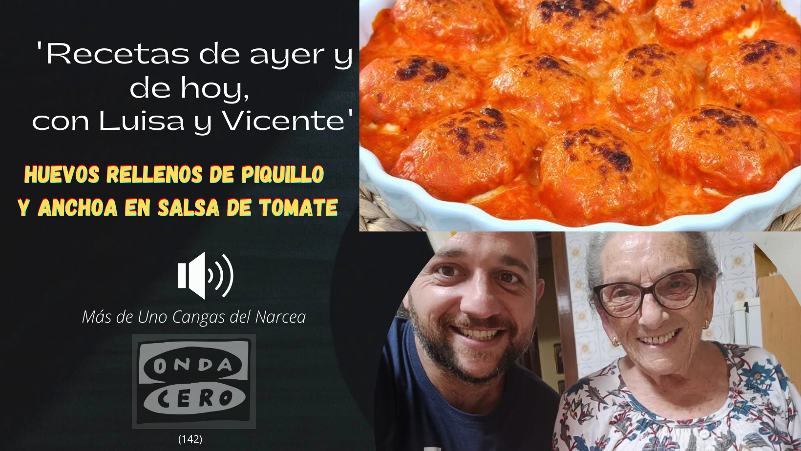 Huevos rellenos de pimientos del piquillo con anchoas y en salsa de tomate Huevos rellenos de pimientos del piquillo con anchoas y en salsa de tomate