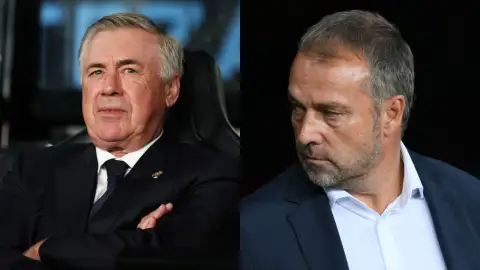Carlo Ancelotti y Hansi Flick Carlo Ancelotti y Hansi Flick