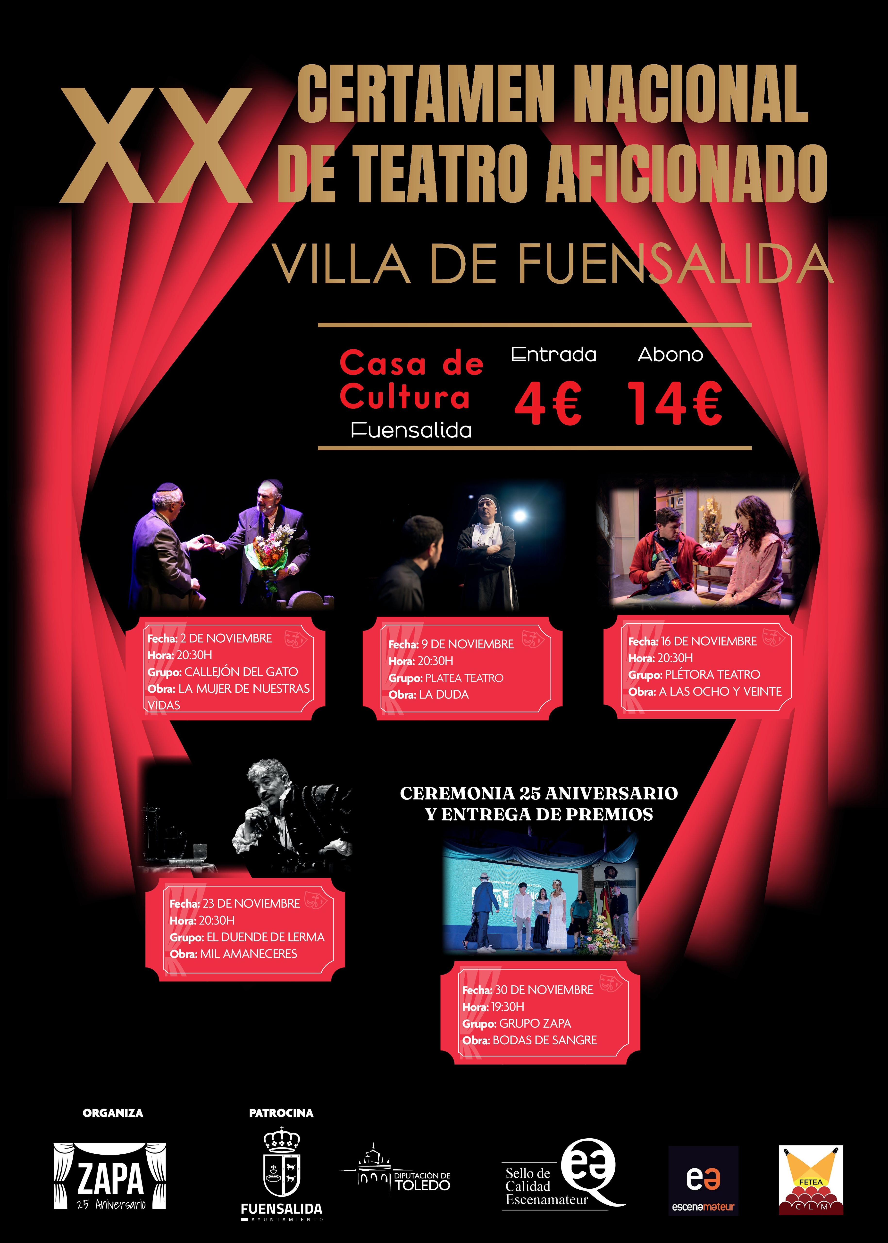 Fuensalida acoge el XX Certamen Nacional de Teatro Aficionado Fuensalida acoge el XX Certamen Nacional de Teatro Aficionado