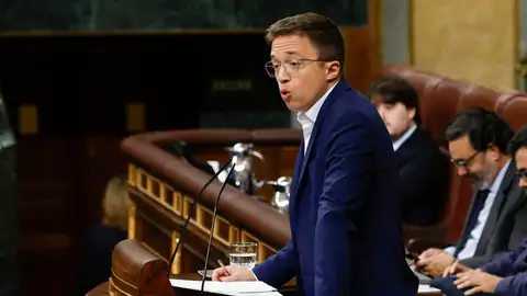 Imagen de este mes de octubre de una intervención en el Congreso del exportavoz parlamentario de Sumar, Íñigo Errejón. Imagen de este mes de octubre de una intervención en el Congreso del exportavoz parlamentario de Sumar, Íñigo Errejón.