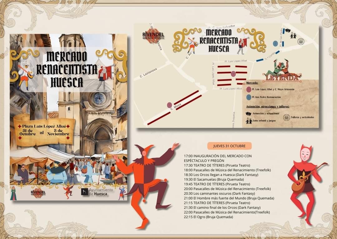 El sorteo de oficios y un mercado renacentista animarán Huesca este puente El sorteo de oficios y un mercado renacentista animarán Huesca este puente