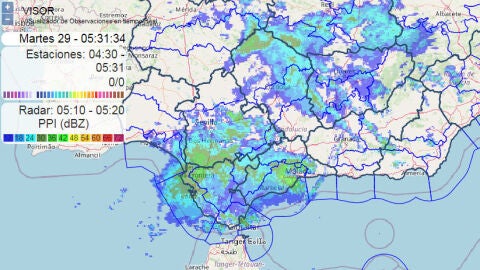 Mapa lluvias Andaluc&iacute;a