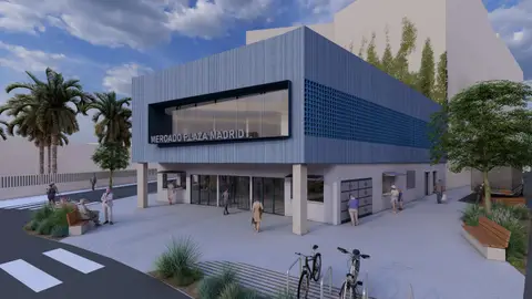 Imagen simulada del mercado municipal Plaza Madrid de Elche tras la rehabilitación que se ha proyectado en el mismo. Imagen simulada del mercado municipal Plaza Madrid de Elche tras la rehabilitación que se ha proyectado en el mismo.