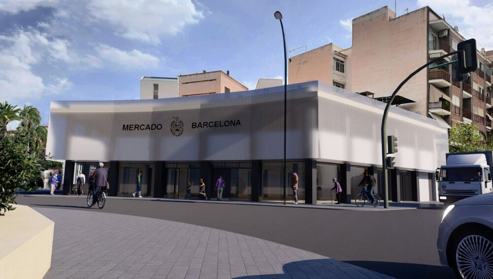 Imagen simulada del nuevo Mercado Plaza de Barcelona de Elche.