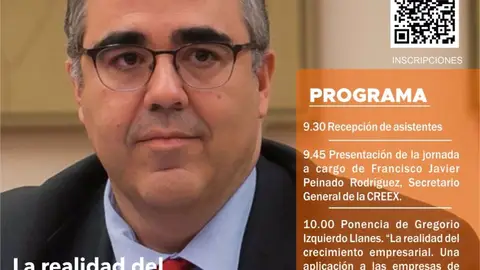 El economista Gregorio Izquierdo analizará este jueves la realidad empresarial extremeña en unas jornadas de la Creex El economista Gregorio Izquierdo analizará este jueves la realidad empresarial extremeña en unas jornadas de la Creex