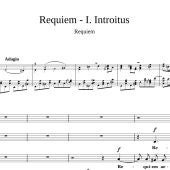 Partitura del requiem de Mozart
