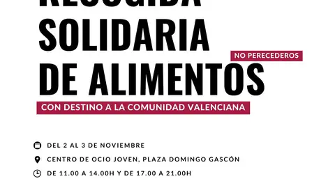 Teruel con los afectados por la dana RECOGIDA DE ALIMENTOS