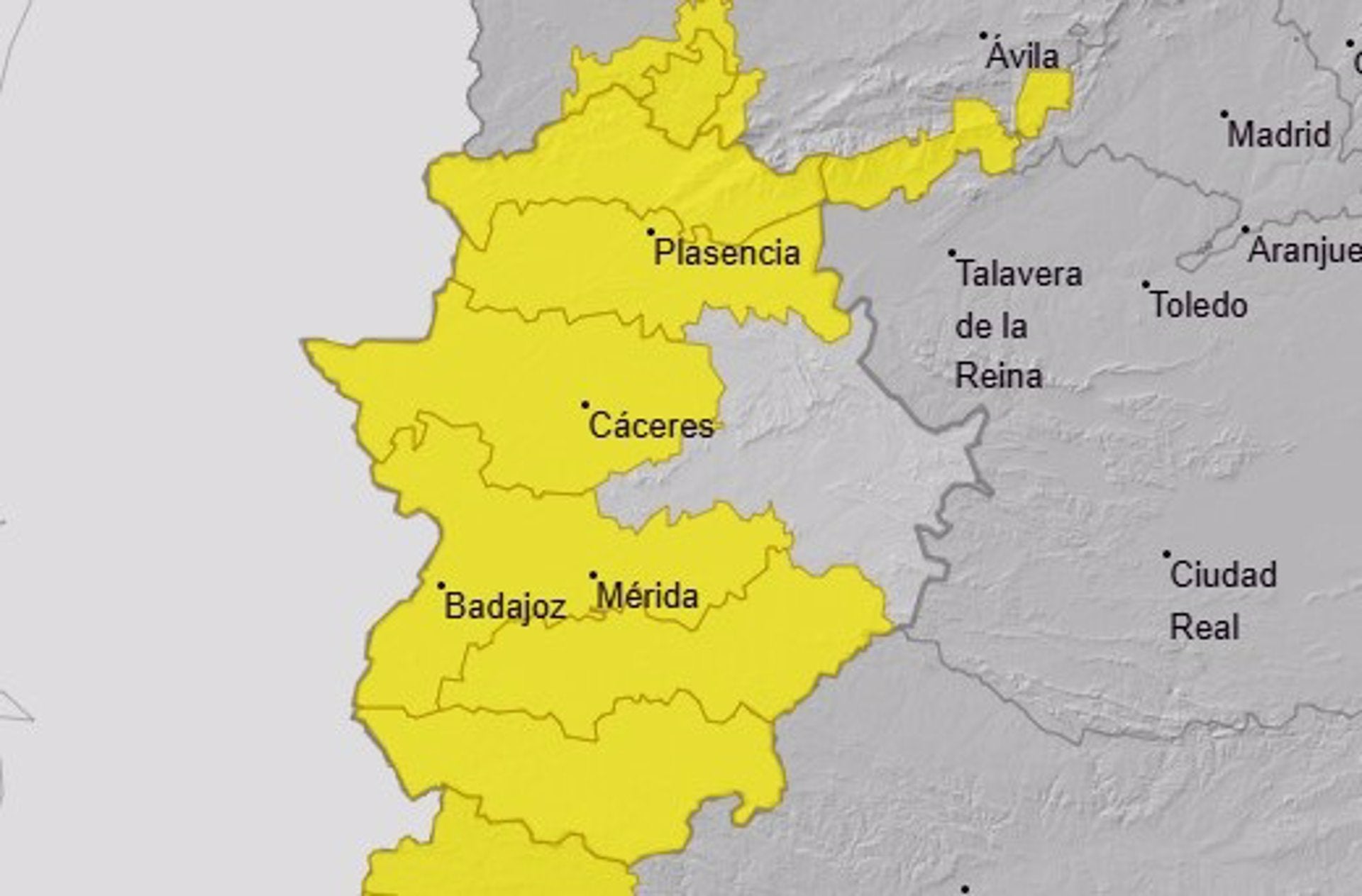 La DANA mantiene este jueves en aviso amarillo por lluvias a diferentes puntos de Cáceres y Badajoz La DANA mantiene este jueves en aviso amarillo por lluvias a diferentes puntos de Cáceres y Badajoz