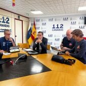 Manuel Miranda, Consejero de Política Territorial, Cohesión Territorial y Aguas del Gobierno de Canarias en una de las sedes del 112 de Canarias