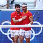 Carlos Alcaraz y Rafa Nadal durante los Juegos Olímpicos de París 2024