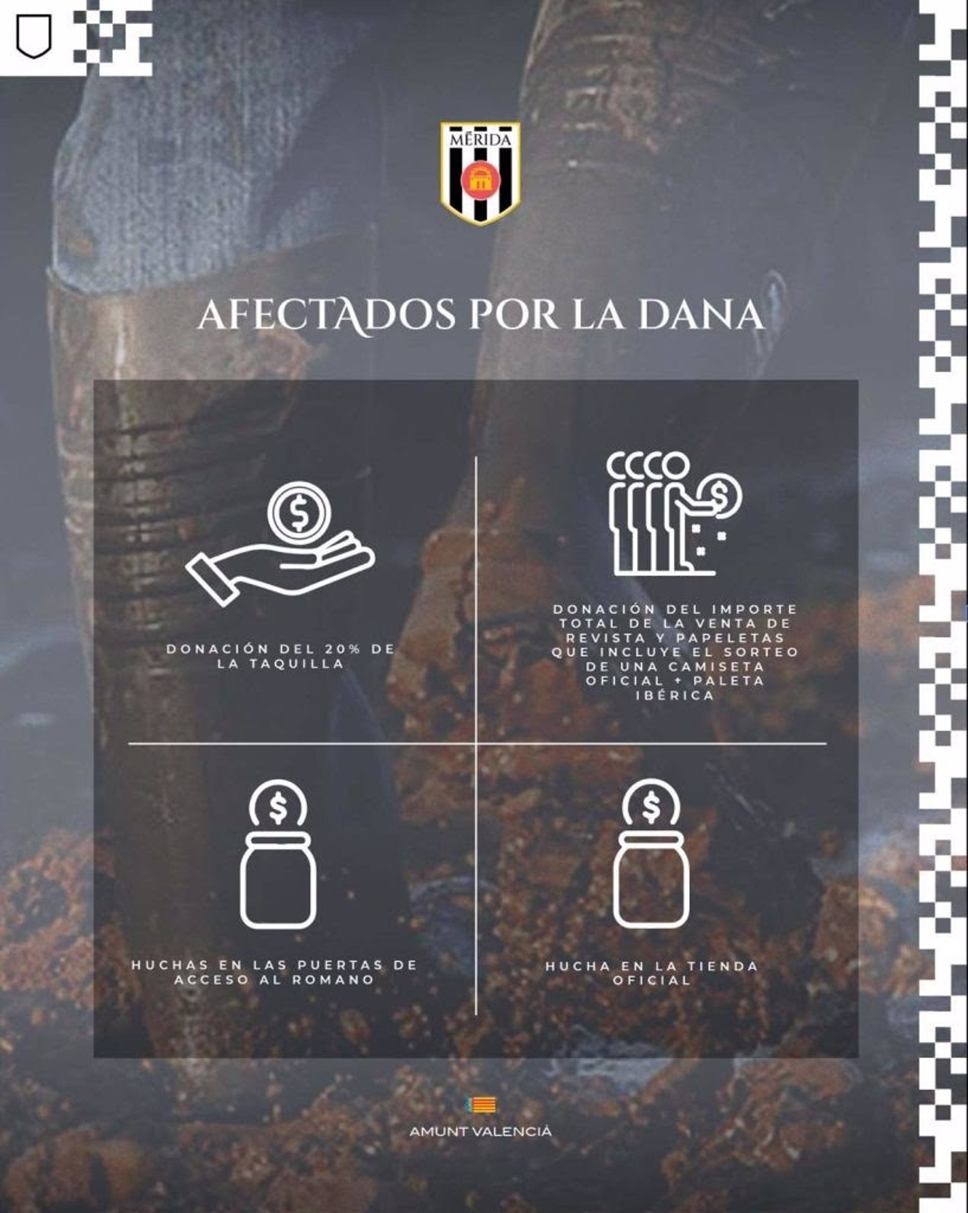 El Mérida donará el 20% de su taquilla del partido de 1ª RFEF contra el Ceuta para los damnificados por la DANA El Mérida donará el 20% de su taquilla del partido de 1ª RFEF contra el Ceuta para los damnificados por la DANA