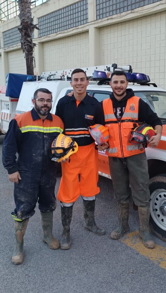 Voluntarios de Protección Civil Valdepeñas que han estado el fin de semana en municipios afectados por la DANA