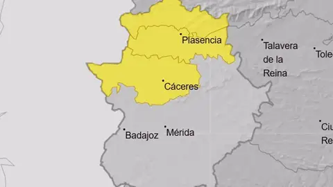 La provincia de Cáceres seguirá este martes en aviso amarillo por riesgo de lluvias intensas La provincia de Cáceres seguirá este martes en aviso amarillo por riesgo de lluvias intensas