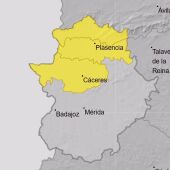 La provincia de Cáceres seguirá este martes en aviso amarillo por riesgo de lluvias intensas