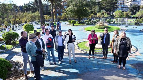 Gema Igual durante el comienzo de las obras de los Jardines de Piqu&iacute;o en Santander