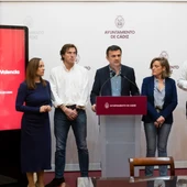 Instantes de la rueda de prensa del Ayuntamiento de Cádiz Instantes de la rueda de prensa del Ayuntamiento de Cádiz