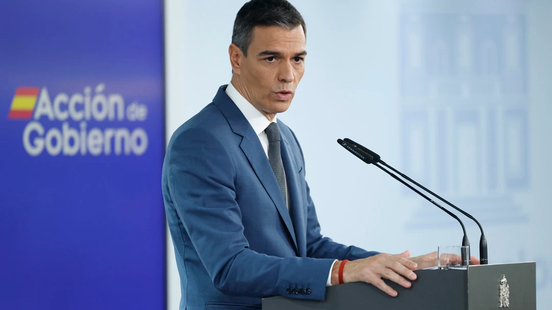 Pedro Sánchez durante su comparecencia en Moncloa/ EFE/ Mariscal Pedro Sánchez durante su comparecencia en Moncloa/ EFE/ Mariscal