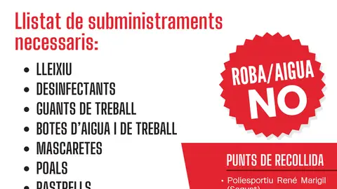 Sagunto reanuda la recogida de productos para los municipios afectados por la DANA en los pabellones René Marigil y José Veral Sagunto reanuda la recogida de productos para los municipios afectados por la DANA en los pabellones René Marigil y José Veral