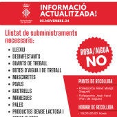 Sagunto reanuda la recogida de productos para los municipios afectados por la DANA en los pabellones René Marigil y José Veral