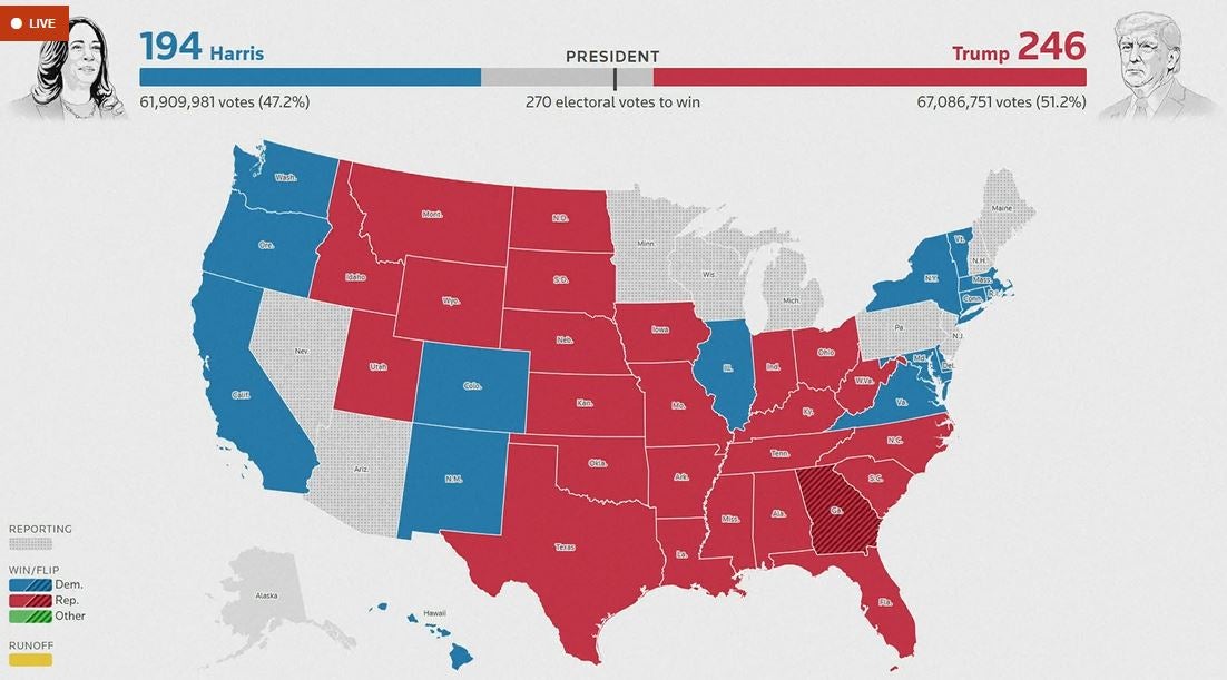 Quién ha ganado las elecciones de EEUU: el mapa de resultados Quién ha ganado las elecciones de EEUU: el mapa de resultados
