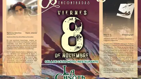 Cartel de la presentación de la novela "Esencias Encontradas" Cartel de la presentación de la novela "Esencias Encontradas"