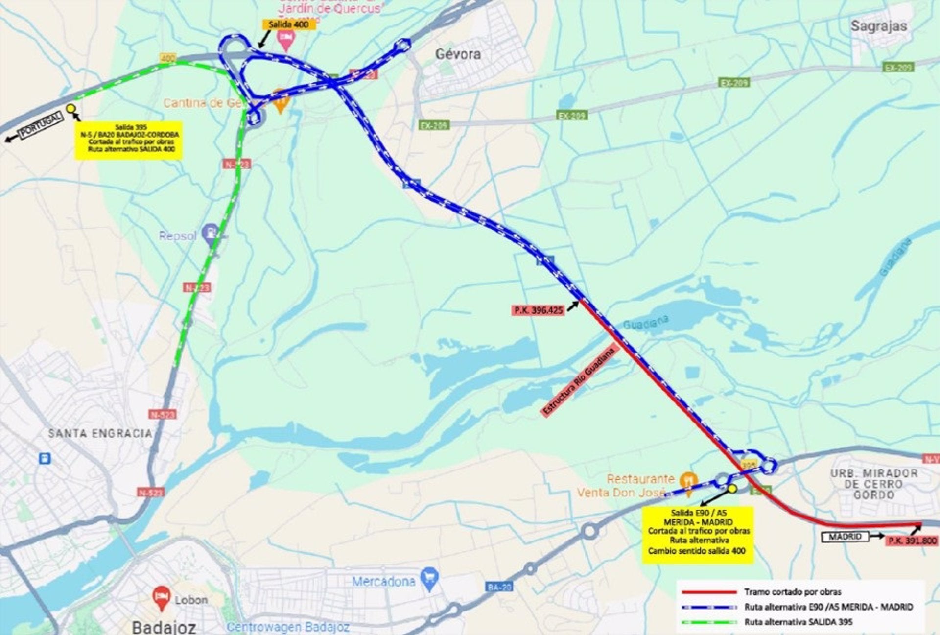 Las obras de rehabilitación del firme de la autovía A-5 en Badajoz provocan nuevas afectaciones desde este martes Las obras de rehabilitación del firme de la autovía A-5 en Badajoz provocan nuevas afectaciones desde este martes