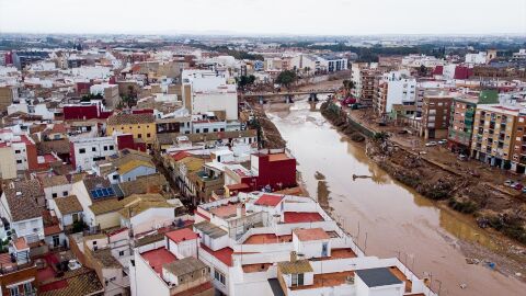 Imagen aérea de Paiporta tras el paso de la Dana