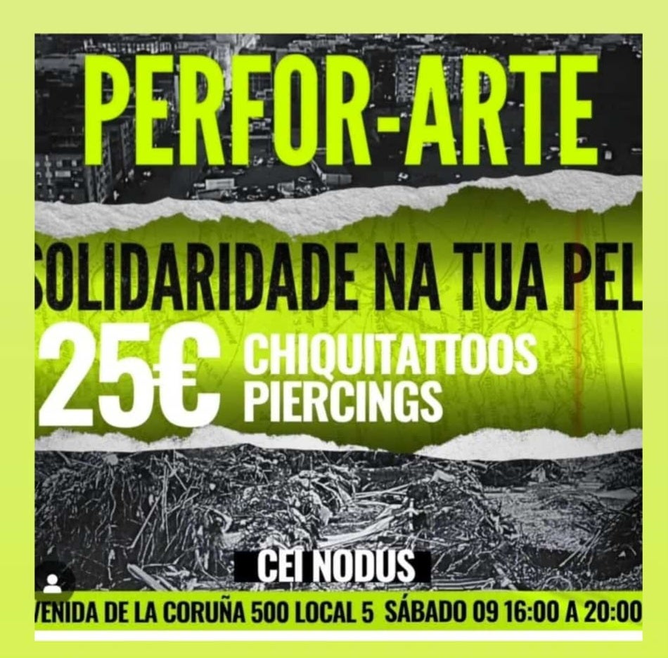 Tatuajes solidarios para los damnificados por la dana Tatuajes solidarios para los damnificados por la dana