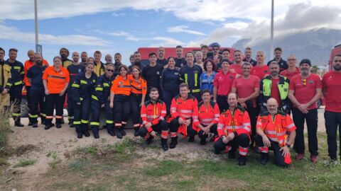 Efectivos del segundo contingente balear enviado a Valencia desde Palma y Eivissa