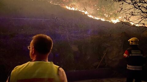 Imagen del incendio forestal declarado en el municipio de El Paso, La Palma en la noche del 11 de noviembre de 2024