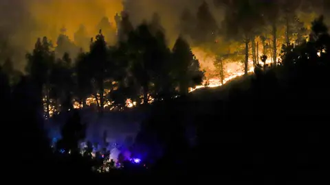 Imagen del incendio declarado en la noche del lunes 11 de noviembre en El Paso, La Palma Imagen del incendio declarado en la noche del lunes 11 de noviembre en El Paso, La Palma