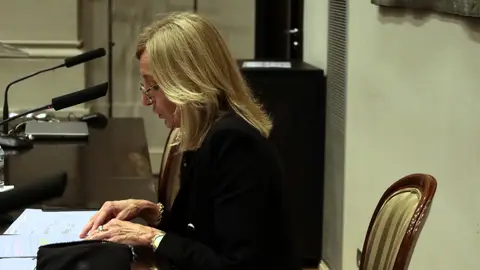 La vicerrectora de Economía, Margarita Labrador, durante la rueda de prensa La vicerrectora de Economía, Margarita Labrador, durante la rueda de prensa