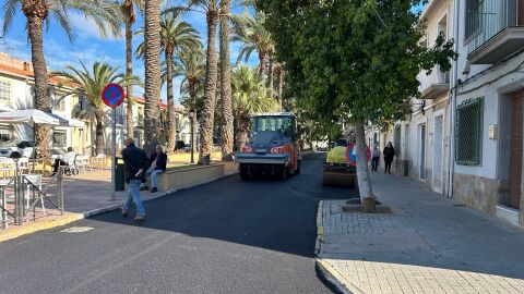 Obras de reasfaltado en Elche. 