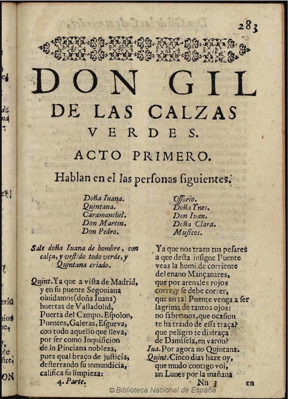 Don Gil de las calzas verdes Don Gil de las calzas verdes