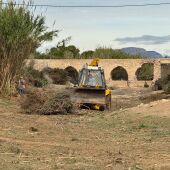 Imagen de archivo de labores de limpieza ejecutadas por el Ayuntamiento de Elche en el barranco de los Arcos.